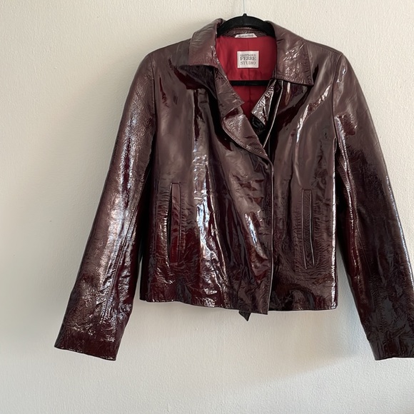 Vintage GianFranco Ferre Patent Leather Burgundy Jacket - Picture 5 of 9